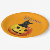 キャットインパンプキンハロウィーンプレート ペーパープレート (アングル)