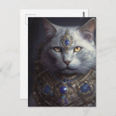 キャットインブルーと金ゴールドアーマー ポストカード (正面/裏面)