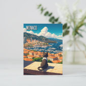 キャットインモナコモンテカルロヨーロッパ旅行 ポストカード (スタンド正面)