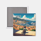 キャットインモナコモンテカルロヨーロッパ旅行 マグネット (正面/裏面)