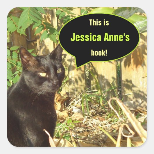 キャットインモーニングサンカスタム蔵書票 スクエアシール (正面)