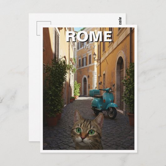 キャットインローマコブレストン通りイタリア ポストカード (正面/裏面)