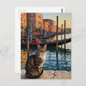 キャットインヴェネツィアイタリア ポストカード (正面/裏面)