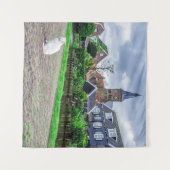 キャットイン伝統的魚釣り村 タペストリー (正面(横))