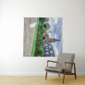 キャットイン伝統的魚釣り村 タペストリー (インサイチュ(横))