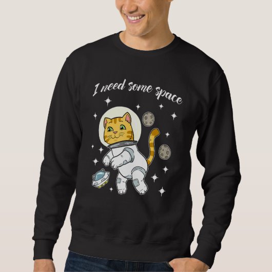 キャットイン宇宙Ufo銀河系ユニバースコスモス子猫 スウェットシャツ (正面)