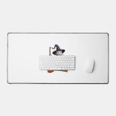キャットウィザードハロウィーンウィッチミスティック猫好き デスクマット (キーボード&マウス)