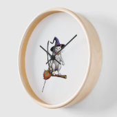 キャットウィザードハロウィーンウィッチミスティック猫好き 壁時計 (傾斜)