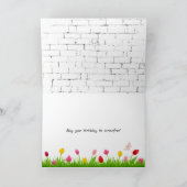 キャットウィズオレンジチューリップ誕生日 カード (内部)