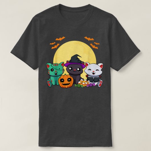 キャットウィッチゾンビヴァンパイアレイジーハロウィーンコスチュームCu Tシャツ (デザイン正面)