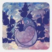 キャットウィッチムーン女神ウィッカ信者キャットパーソン スクエアシール (正面)