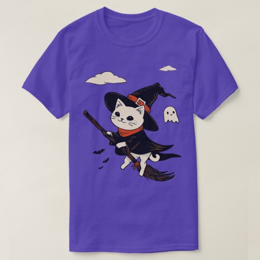 キャットウィッチ不気味幽霊 Tシャツ (デザイン正面)