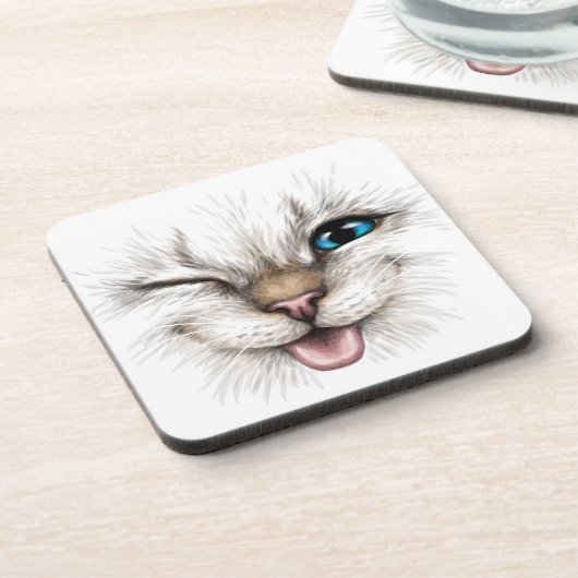キャットウィンクブルーアイコースター | Cat Corkコースターセット コースター (左側)