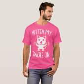 キャットウエイトリフトフィットネスの上の私のスワールを子猫体 Tシャツ (正面フル)