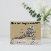 キャットウォリアービーチバレーボールファンタジーアートハガキ ポストカード (スタンド正面)