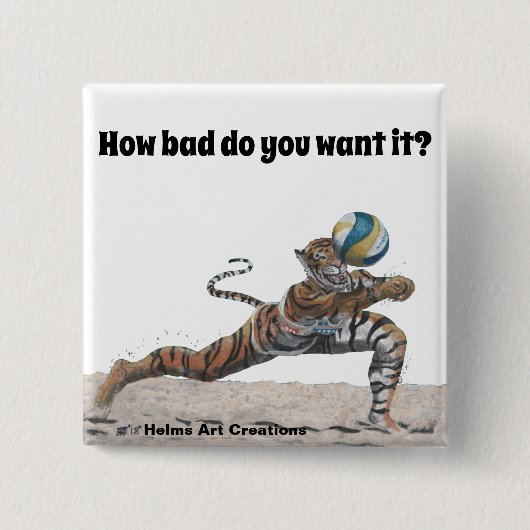 キャットウォリアービーチバレーボールファンタジーアートボタン 缶バッジ (正面)