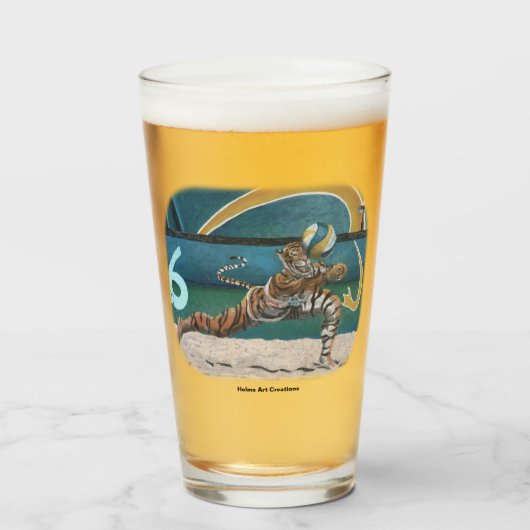 キャットウォリア遊ーのバレーボールファンタジーガラスカップ タンブラーグラス (ドリンク正面)