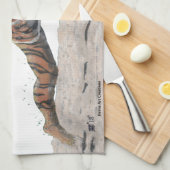 キャットウォリア遊ーのビーチバレーボールキッチンタオル キッチンタオル (四つ折り)