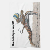 キャットウォリア遊ーのビーチバレーボールキッチンタオル キッチンタオル (縦)