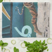 キャットウォリア遊ーのビーチバレーボールタオル キッチンタオル (折り畳み)