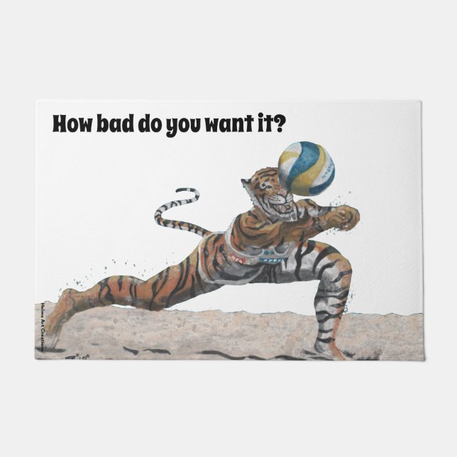 キャットウォリア遊ーのビーチバレーボール ドアマット (正面)