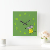 キャットウォークのネズミ スクエア壁時計 (ホーム)