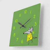 キャットウォークのネズミ スクエア壁時計 (傾斜)