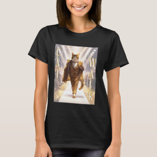 キャットウォーク - かっこいい猫のイラスト - 猫が歩く Tシャツ