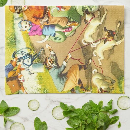 キャットウォーク: 野生のスクーターの乗車-ふきん キッチンタオル (折り畳み)