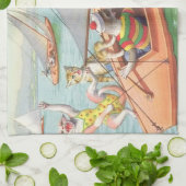 キャットウォーク: 間抜けな航行-ふきん キッチンタオル (折り畳み)