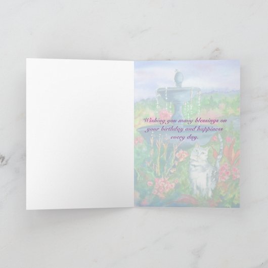 キャットウォーター絵を描カラーハッピーバースデー カード (内部)