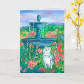 キャットウォーター絵を描カラーハッピーバースデー カード (黄色い花)