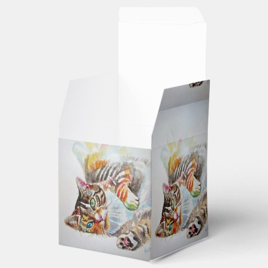 キャットウォーター誕生日パーティーケーキお願いボックス フェイバーボックス (オープン)