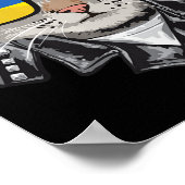 キャットウクライナ国旗のサングラスカッコいいウクライナ猫 ポスター (角)