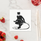 キャットウーマンインクブラシポーズ スタンダードカクテルナプキン (インサイチュ)