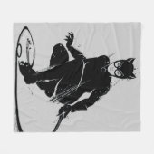 キャットウーマンインクブラシポーズ フリースブランケット (正面(横))