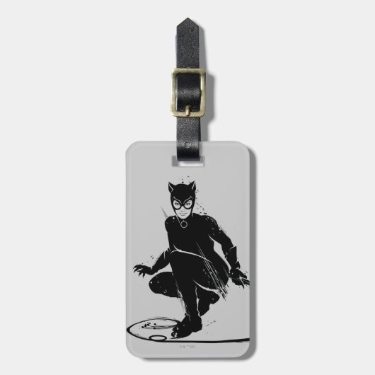 キャットウーマンインクブラシポーズ ラゲッジタグ (正面縦)