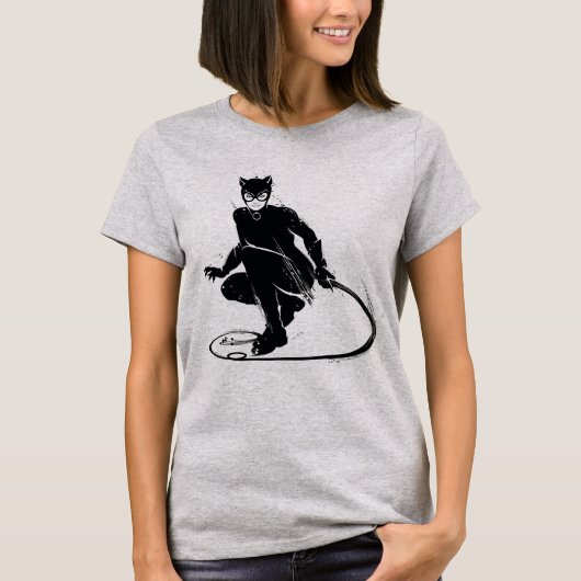 キャットウーマンインクブラシポーズ Tシャツ (正面)