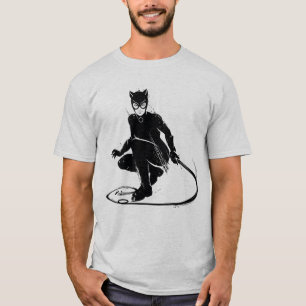 キャットウーマンインクブラシポーズ Tシャツ