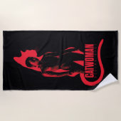 キャットウーマンセリナカイル猫シルエット ビーチタオル (正面)