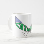 キャットウーマンロゴグリーン コーヒーマグカップ (正面左)
