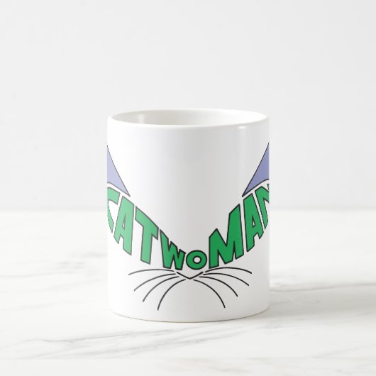 キャットウーマンロゴグリーン コーヒーマグカップ (中央)