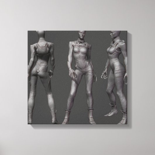 キャットウーマン代替再生 キャンバスプリント (正面)