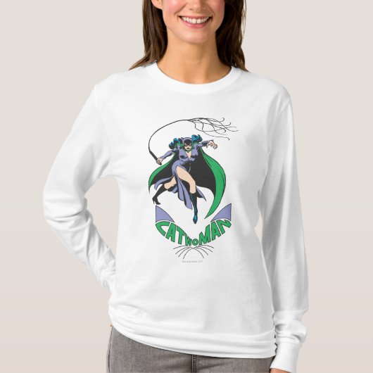 キャットウーマン&ロゴグリーン Tシャツ (正面)