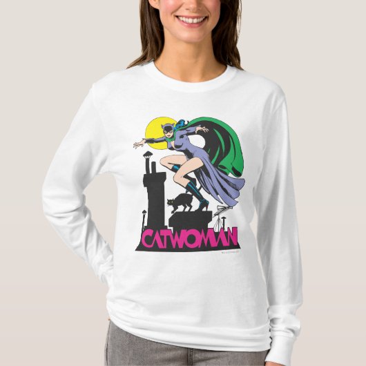 キャットウーマン&ロゴピンク Tシャツ (正面)