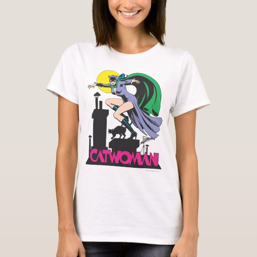キャットウーマン&ロゴピンク Tシャツ (正面)