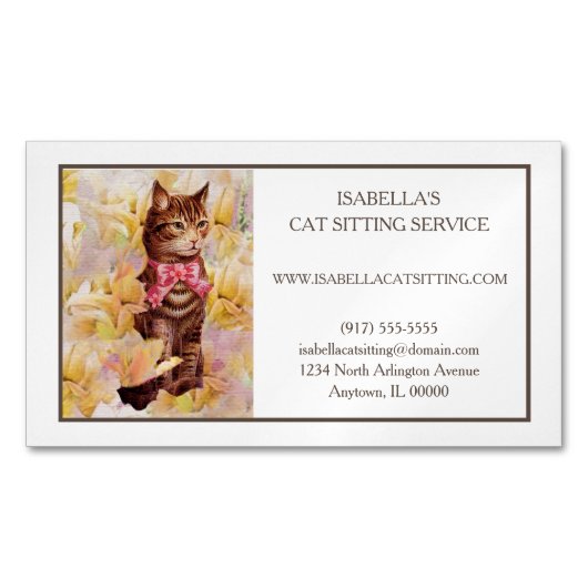 キャットエレガントシッター磁気名刺 マグネット名刺 (正面)