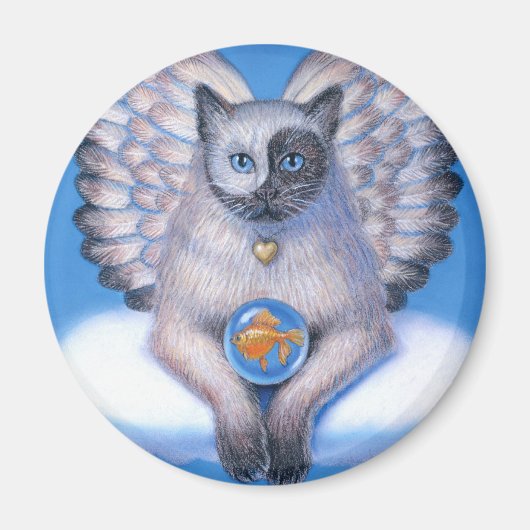 キャットエンジェル「子猫陰陽」ラウンドマグネット マグネット (正面)