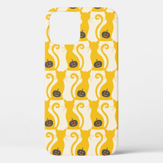 キャットオランタンハロウィーン用ヴィンテージシームレスパターン Case-Mate iPhoneケース (裏面)