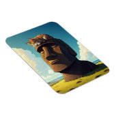 キャットオンイースターアイランドモアイ マグネット (右側)